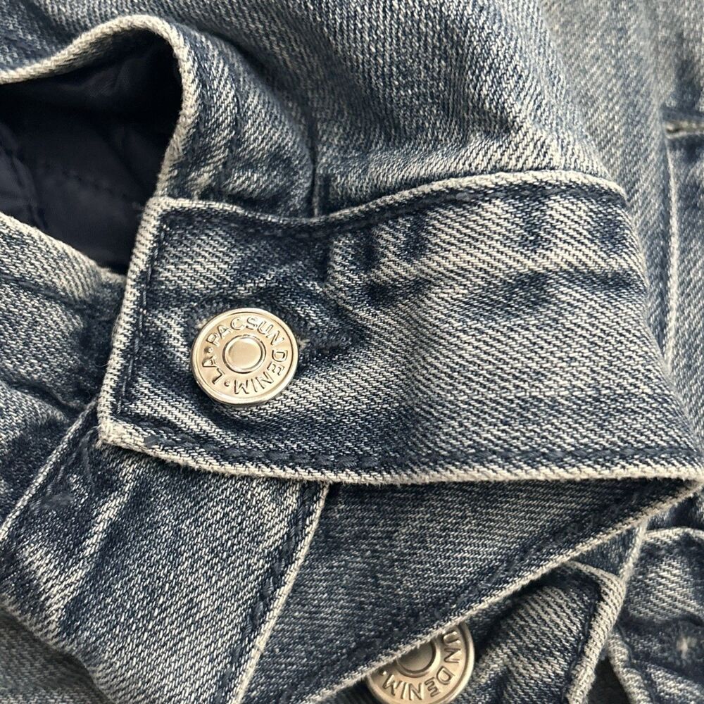 PacSun Sherpa lined Mens Denim Jacket Trucker Style Sz S - Picture 2 of 16